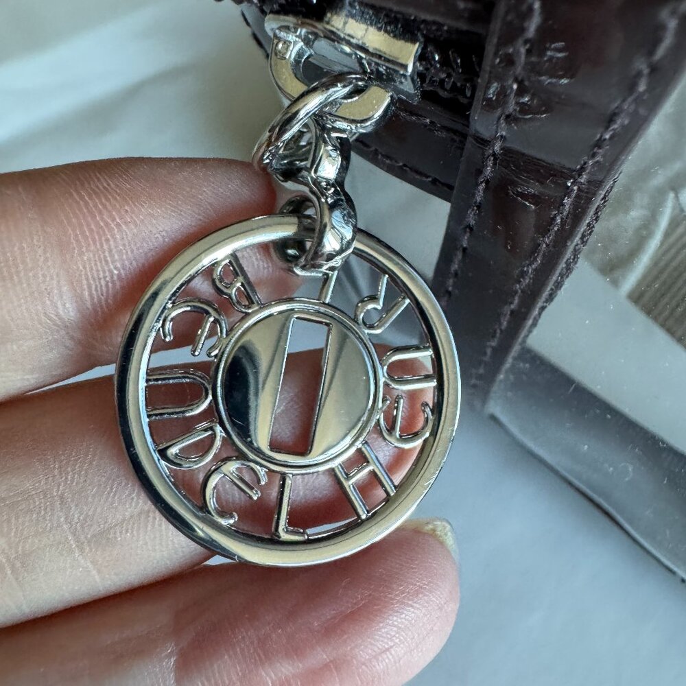 Henri Bendel Travel Set 3 Brown and White Stripe, Clear, and Hexagon Print